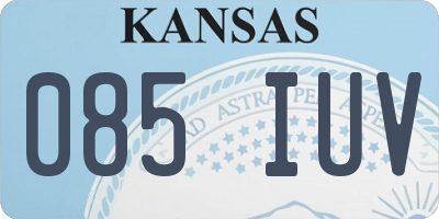 KS license plate 085IUV