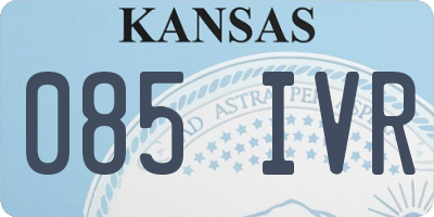 KS license plate 085IVR