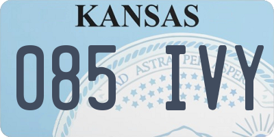 KS license plate 085IVY