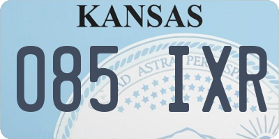 KS license plate 085IXR