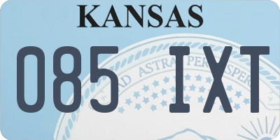 KS license plate 085IXT