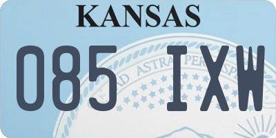 KS license plate 085IXW