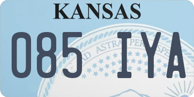KS license plate 085IYA
