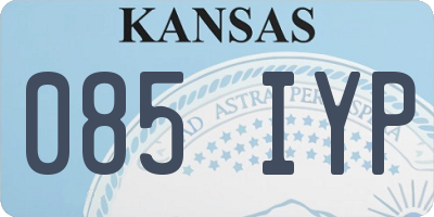 KS license plate 085IYP