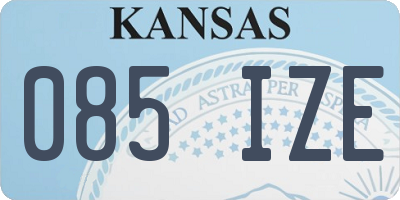 KS license plate 085IZE