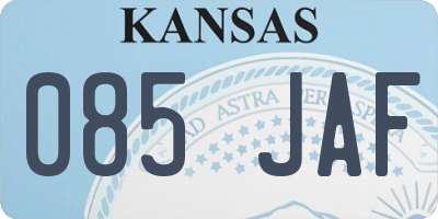 KS license plate 085JAF