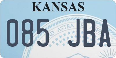 KS license plate 085JBA