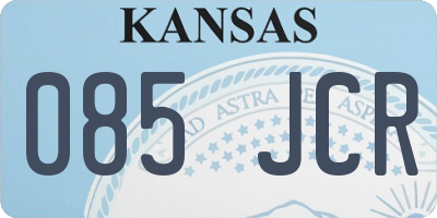 KS license plate 085JCR
