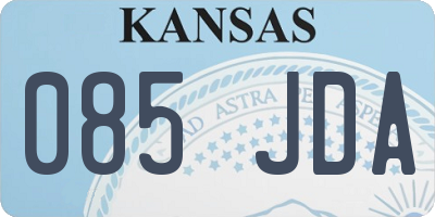 KS license plate 085JDA