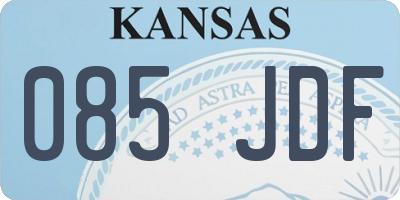 KS license plate 085JDF