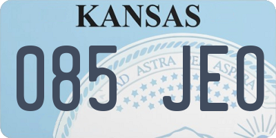 KS license plate 085JEO