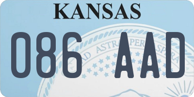 KS license plate 086AAD