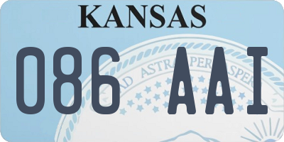 KS license plate 086AAI