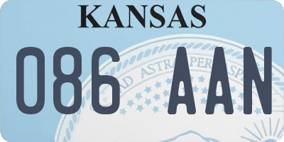 KS license plate 086AAN