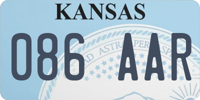 KS license plate 086AAR