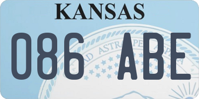 KS license plate 086ABE