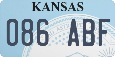 KS license plate 086ABF