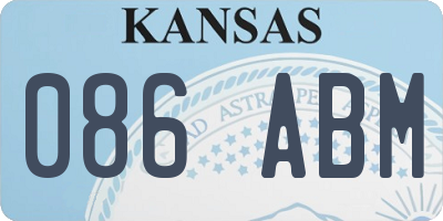 KS license plate 086ABM
