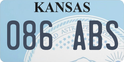 KS license plate 086ABS