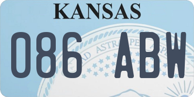 KS license plate 086ABW