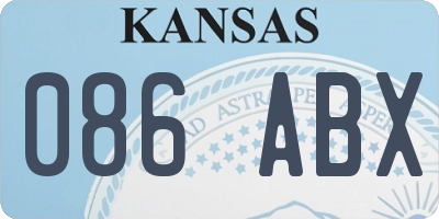 KS license plate 086ABX