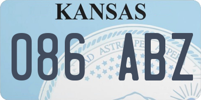 KS license plate 086ABZ