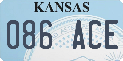 KS license plate 086ACE
