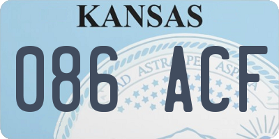 KS license plate 086ACF