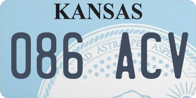 KS license plate 086ACV