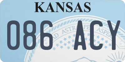 KS license plate 086ACY