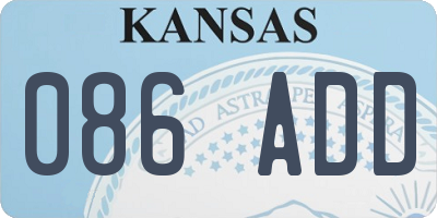 KS license plate 086ADD