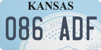 KS license plate 086ADF