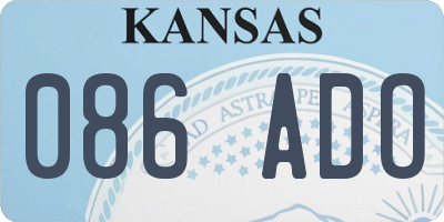 KS license plate 086ADO