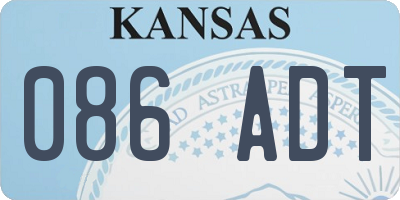 KS license plate 086ADT