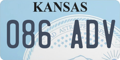 KS license plate 086ADV