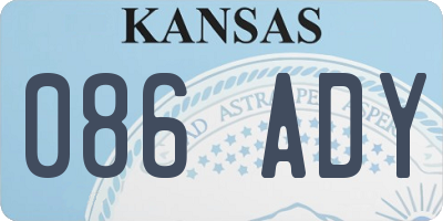 KS license plate 086ADY