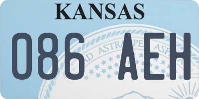 KS license plate 086AEH
