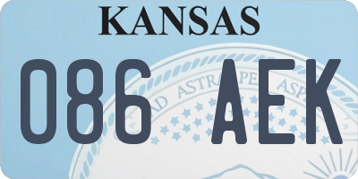 KS license plate 086AEK