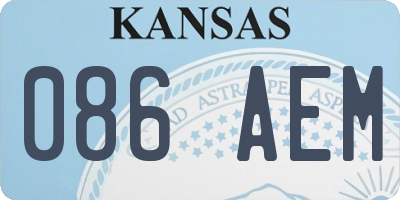 KS license plate 086AEM