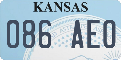 KS license plate 086AEO