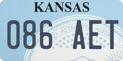 KS license plate 086AET