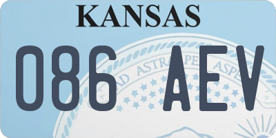 KS license plate 086AEV