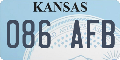 KS license plate 086AFB