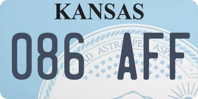 KS license plate 086AFF