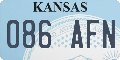 KS license plate 086AFN