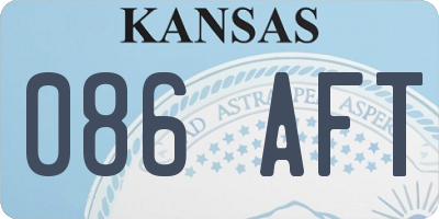 KS license plate 086AFT
