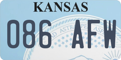 KS license plate 086AFW