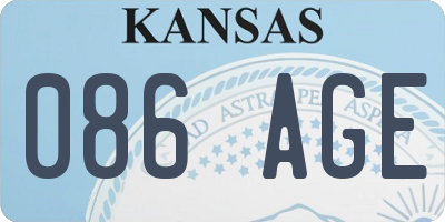 KS license plate 086AGE
