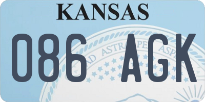 KS license plate 086AGK