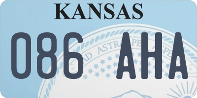 KS license plate 086AHA